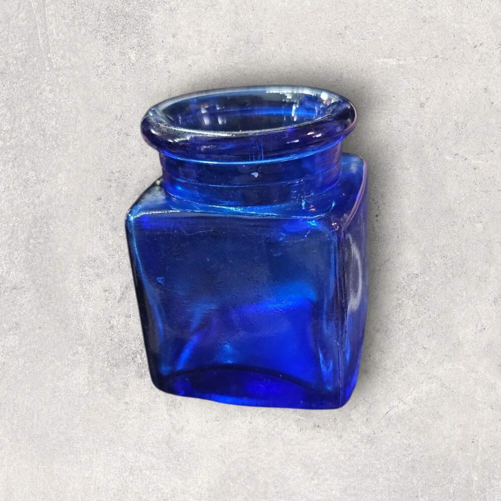 vintage cobalt blue ink bottle